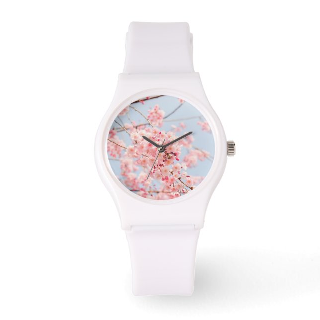 Relógio Cherry Blossom Pink Flowers Watch (Frente)