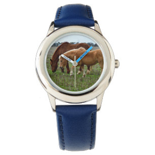 Relógio Chestnut Mare E Foal,