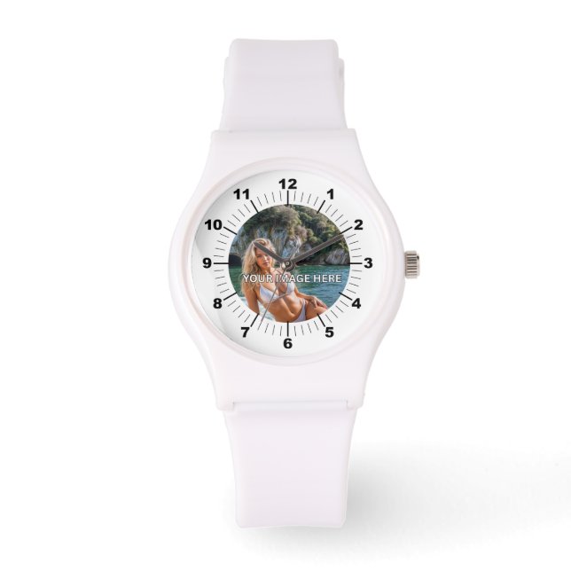 Relógio CHIC! ✨ White Silicone Strap Watch (Frente)