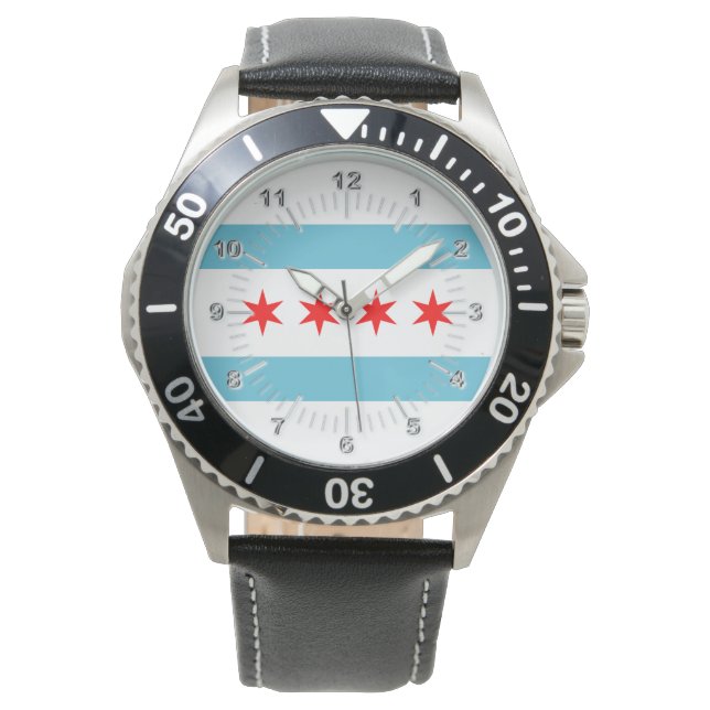 Relógio Chicago City Flag Watch (Frente)