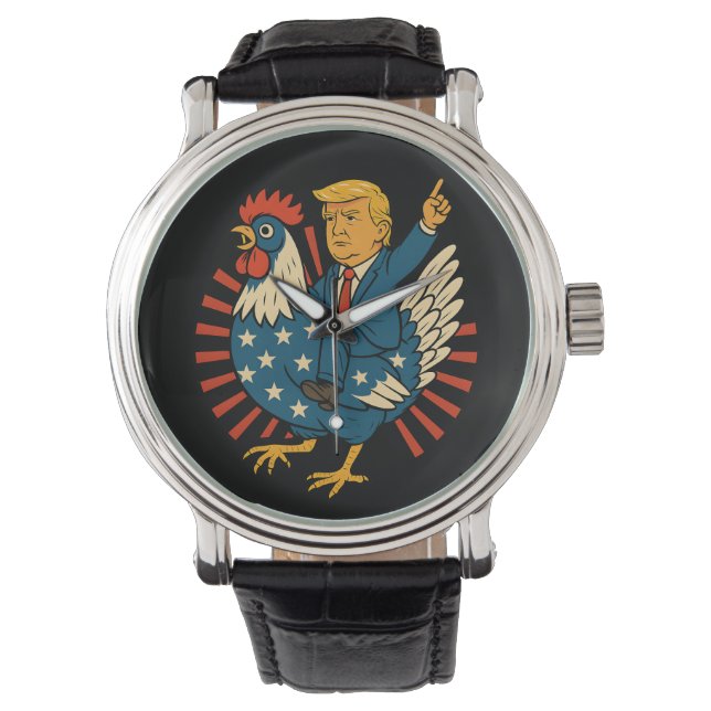 Relógio Chicken Jockey Trump Engraçado Memória (Frente)
