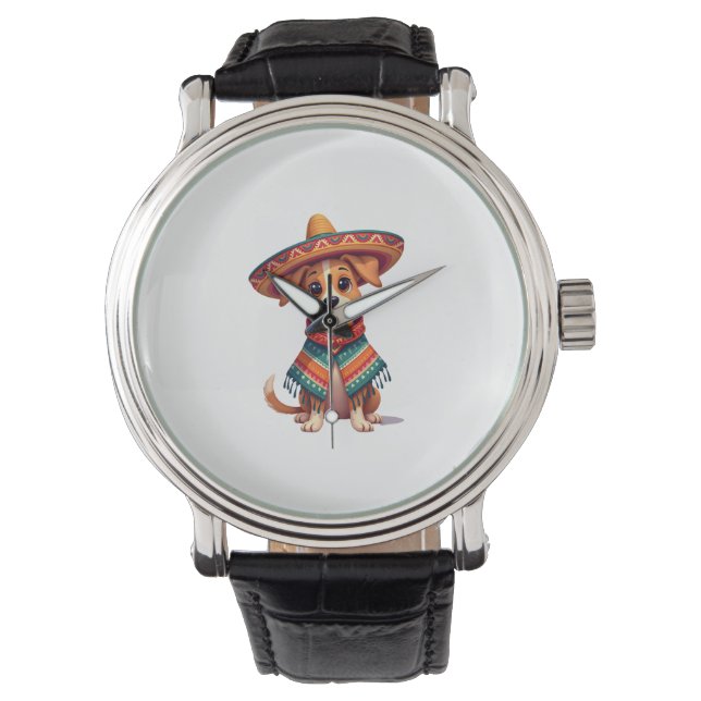 Relógio Chihuahua  Mexico  Cinco de Mayo  Funny Dog  (2) (Frente)
