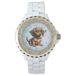 Relógio Chocolate e Tan Dachshund