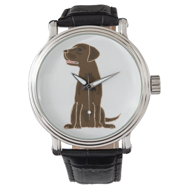 Relógio Chocolate Labrador Retriever Art Watch (Frente)