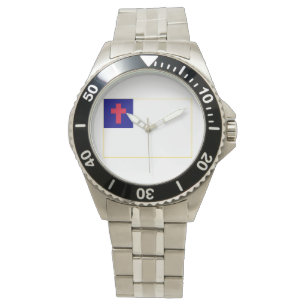 Relógio Christian Flag Personalizar com nome ou iniciais!