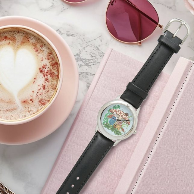 Relógio Chuva de Cogumelo da Família Coruja (Criador carregado)