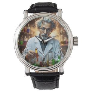 Relógio Cientista Num Laboratório Misturando Poções,