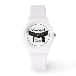 Relógio Cinturão negro do grau das artes marciais ø