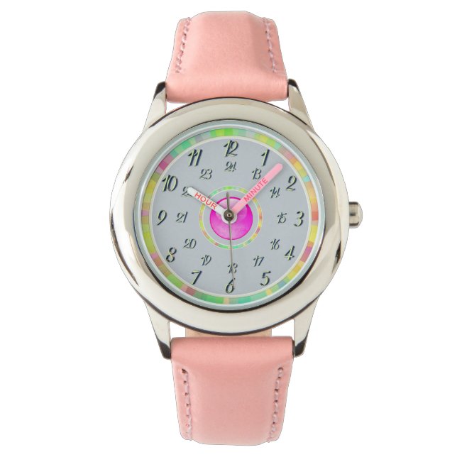 Relógio Cinza Rosa Heart Watch (Frente)