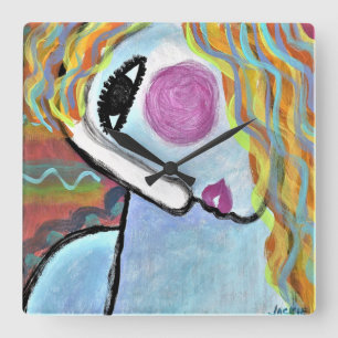 Relógio circular de pintura Abstrato colorida