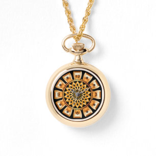 Relógio Círculo do Arco ~ Ouro Dourado e preto ~ Único ~