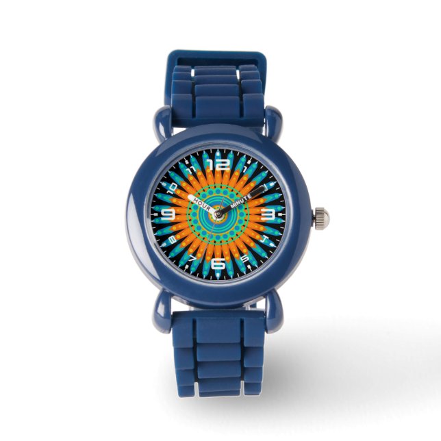 Relógio Círculo Geométrico de Mandala, Design- 48256 (Frente)