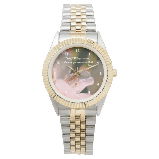 Relógio Citação de Rumi Inspiracional Silenciosa (Frente)