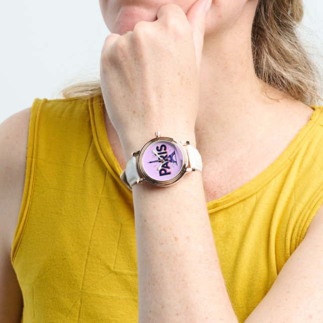 Relógio City of Lights: Bold Paris Typography Art (Pulso)