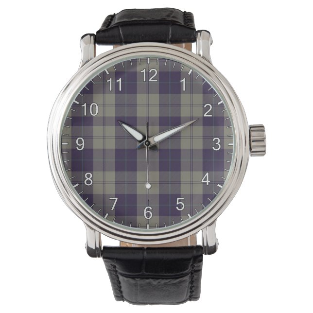 Relógio Clã Cunningham Eterno Clássico Vestido Blue Tartan (Frente)