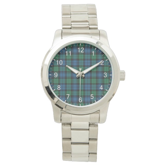 Relógio Clã Eterno Clã Blackwatch Antigo Tartan (Frente)