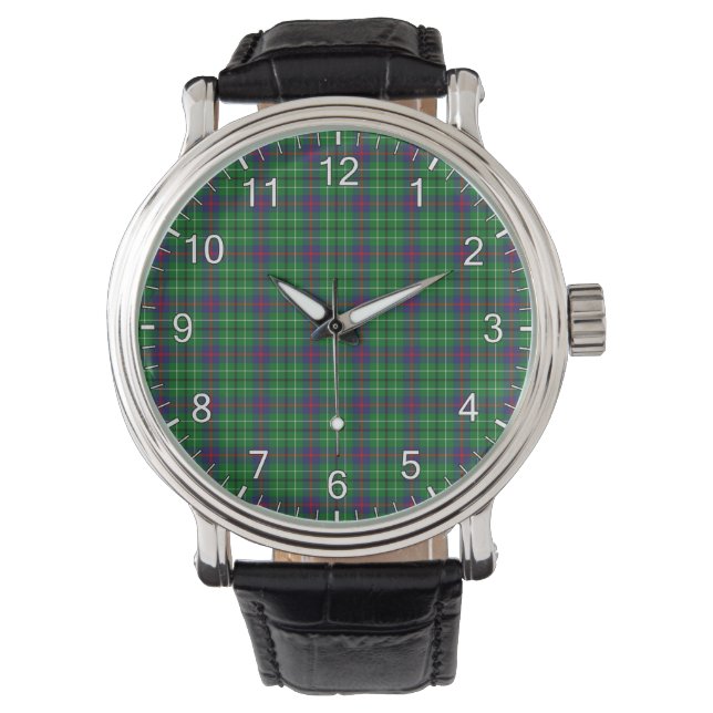 Relógio Clã Eterno Clã Duncan Tartan Xadrez Gift Wat (Frente)
