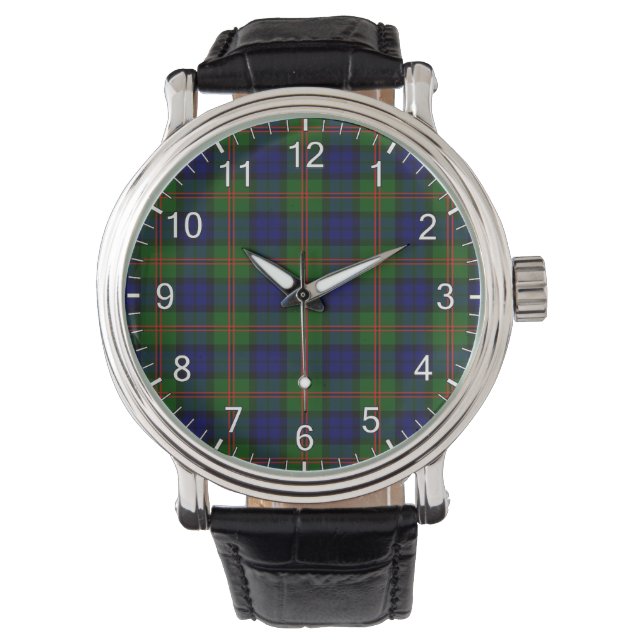 Relógio Clã Eterno Clã Dundas Tartan Xadrez Gift (Frente)