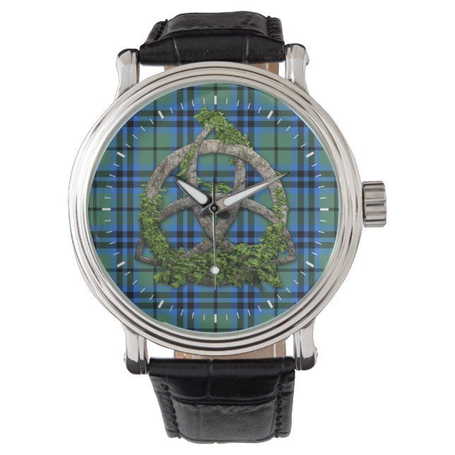 Relógio Clan Marshall Tartan Celtic Trinity (Frente)