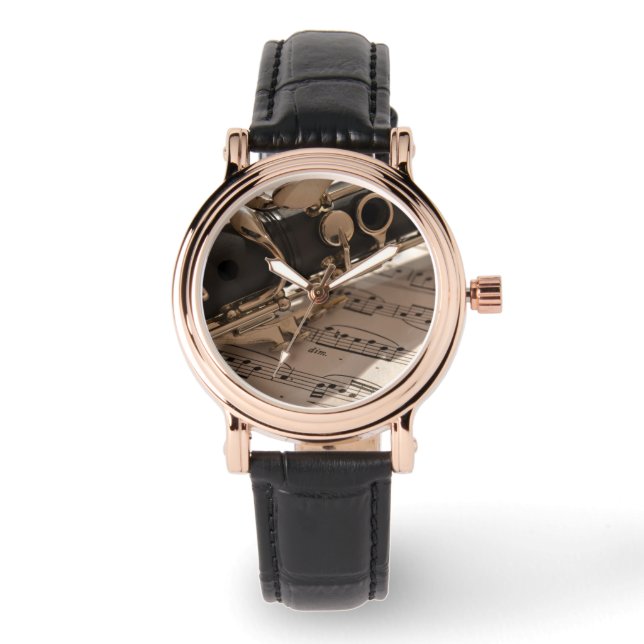 Relógio Clarinet com Música Folha (Frente)