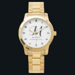 Relógio Classe Monograma Personalizado Ano<br><div class="desc">Um simples presente personalizado de relógio de graduação para ela, com um monograma inicial de roteiro com curso de graduação. Simples aparência clássica.</div>