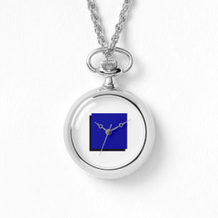 Relógio Classic Bauhaus Art Blue Square Necklace Watch