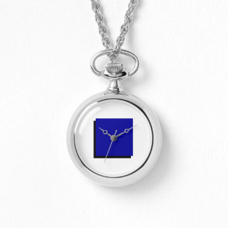 Relógio Classic Bauhaus Art Blue Square Necklace Watch
