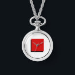Relógio Classic Bauhaus Art Red Square Necklace Watch<br><div class="desc">Inspirado pelo movimento Bauhaus,  este relógio de colar é mais do que um mero relógio - é uma afirmação vestível de simplicidade sofisticada icônica. Criada com linhas limpas,  formas geométricas,  e focada na beleza essencial,  esta peça combina perfeitamente forma e função.</div>