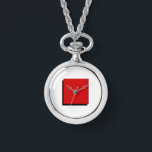 Relógio Classic Bauhaus Art Red Square Necklace Watch<br><div class="desc">Inspirado pelo movimento Bauhaus,  este relógio de colar é mais do que um mero relógio - é uma afirmação vestível de simplicidade sofisticada icônica. Criada com linhas limpas,  formas geométricas,  e focada na beleza essencial,  esta peça combina perfeitamente forma e função.</div>