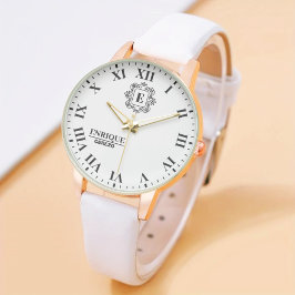 Relógio Classic Roman Numeral Monogram Style