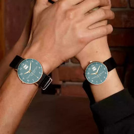 Relógio Classic style engraved couple 