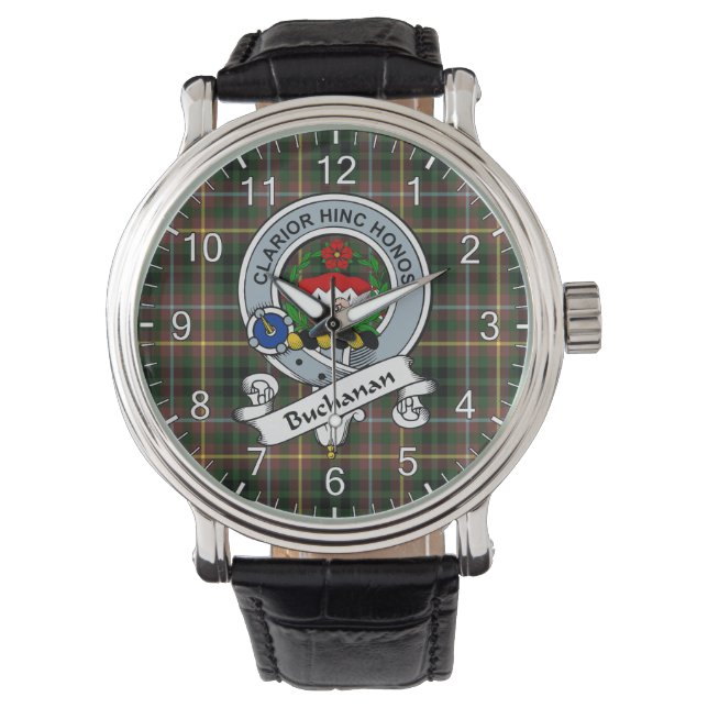 Relógio Classic Timeless Clan Buchanan Hunting Tartan (Frente)
