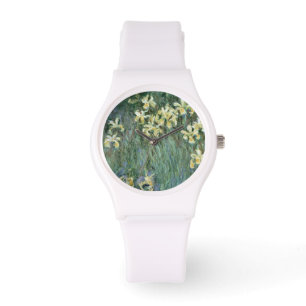 Relógio Claude Monet   as íris amarelas