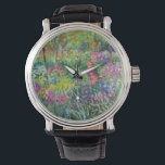 Relógio Claude Monet: O Jardim Íris em Giverny<br><div class="desc">Um relógio clássico colorido,  com o jardim da íris em Giverny,  pintado pelo pintor impressionista francês Claude Monet.</div>