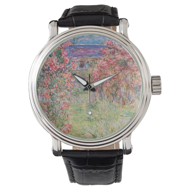 Relógio Claude Monet Rosa Garden Wrist Watch (Frente)