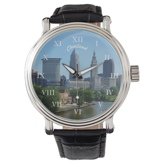 Relógio Cleveland, OH Classic River Skyline Watch (Frente)