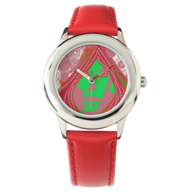 Relógio Clown Steampunk Stainless Steel Red Watch (Frente)