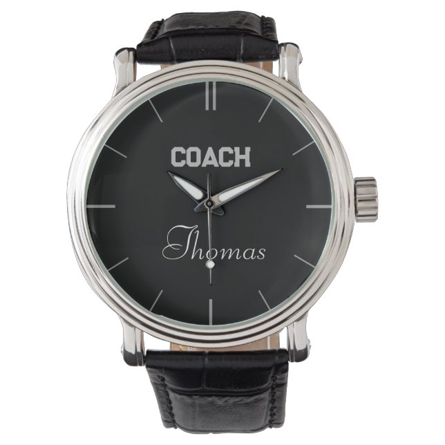 Relógio Coach Custom Name Typografia Personalizada Watch (Frente)