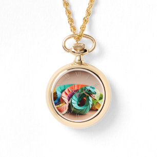 Relógio Cobra de Ano Novo Chinês Origami Zodiac Aniversári