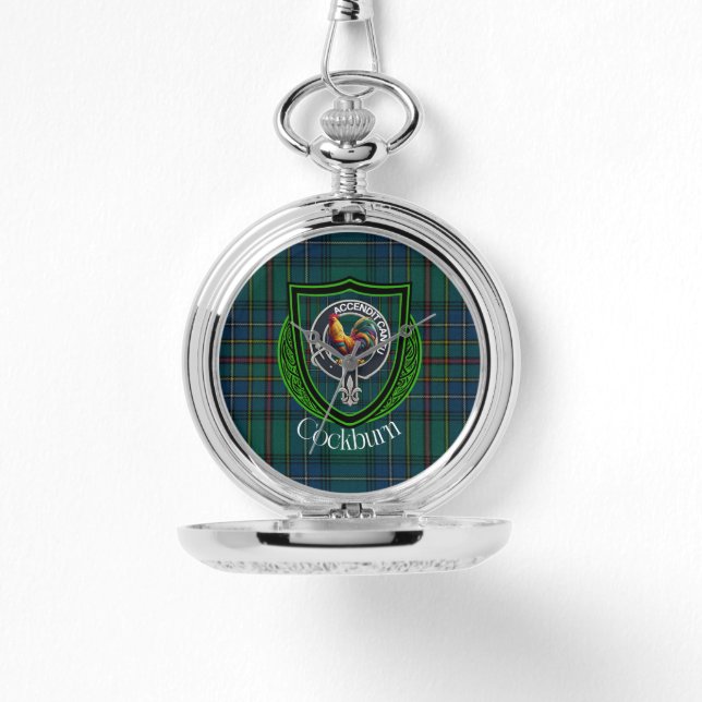 Relógio Cockburn Scottish Clan Tartan & Crest (Frente)