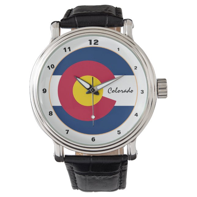 Relógio Colorado Flag & Colorado fashion USA /design (Frente)