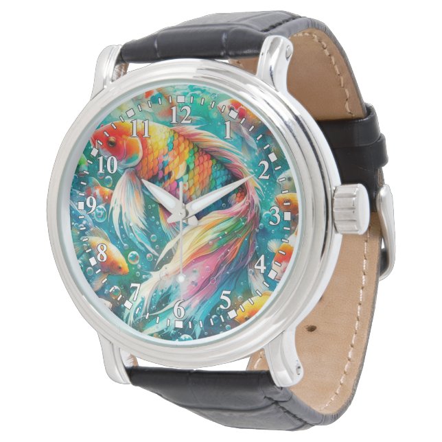Relógio Colorida Koi Fish Watch (Angular)