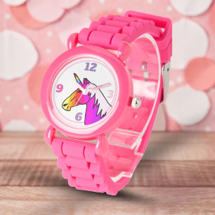 Relógio Colorida Unicorn Rainbow Girly
