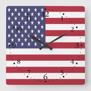 Relógio com a Bandeira dos EUA Patriótico