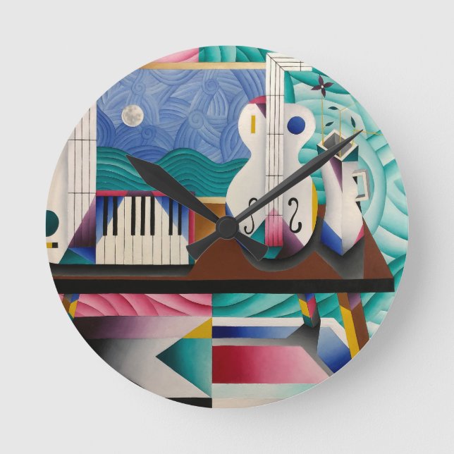 Relógio com a pintura de Teixeira Leite (Frente)