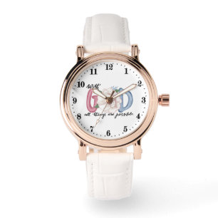 Relógio Com Deus todas as coisas são possíveis arte das pa