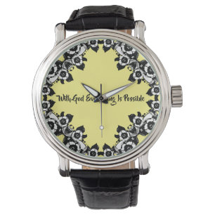 Relógio Com Deus, tudo é possível por citações Bíblias