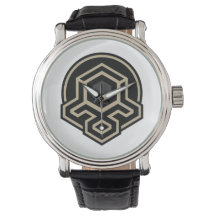 Relógio com Pulseira de Couro Masculino de Arte Av