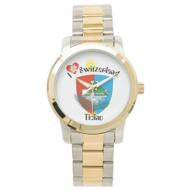 Relógio com rascunho de suíço Tessin Suíça (Frente)