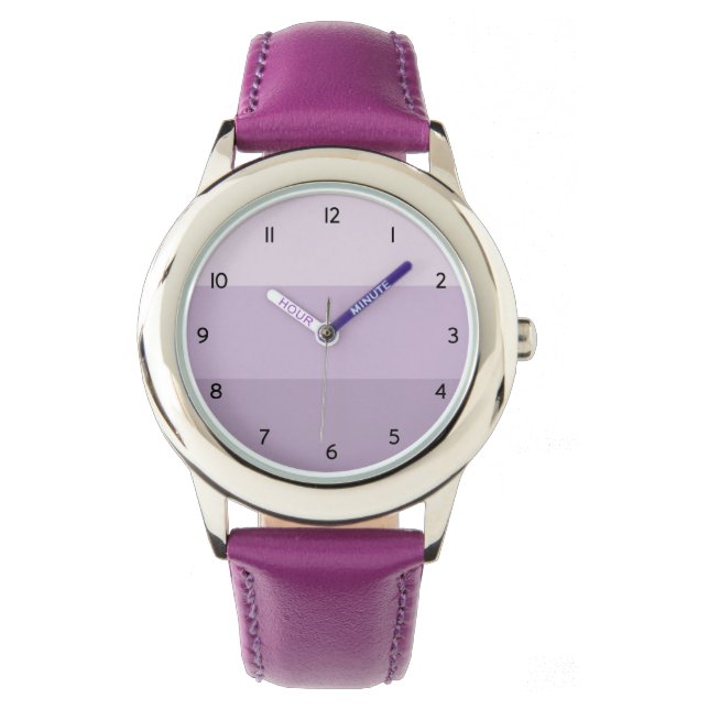 Relógio com striptease de madeira roxa (Frente)